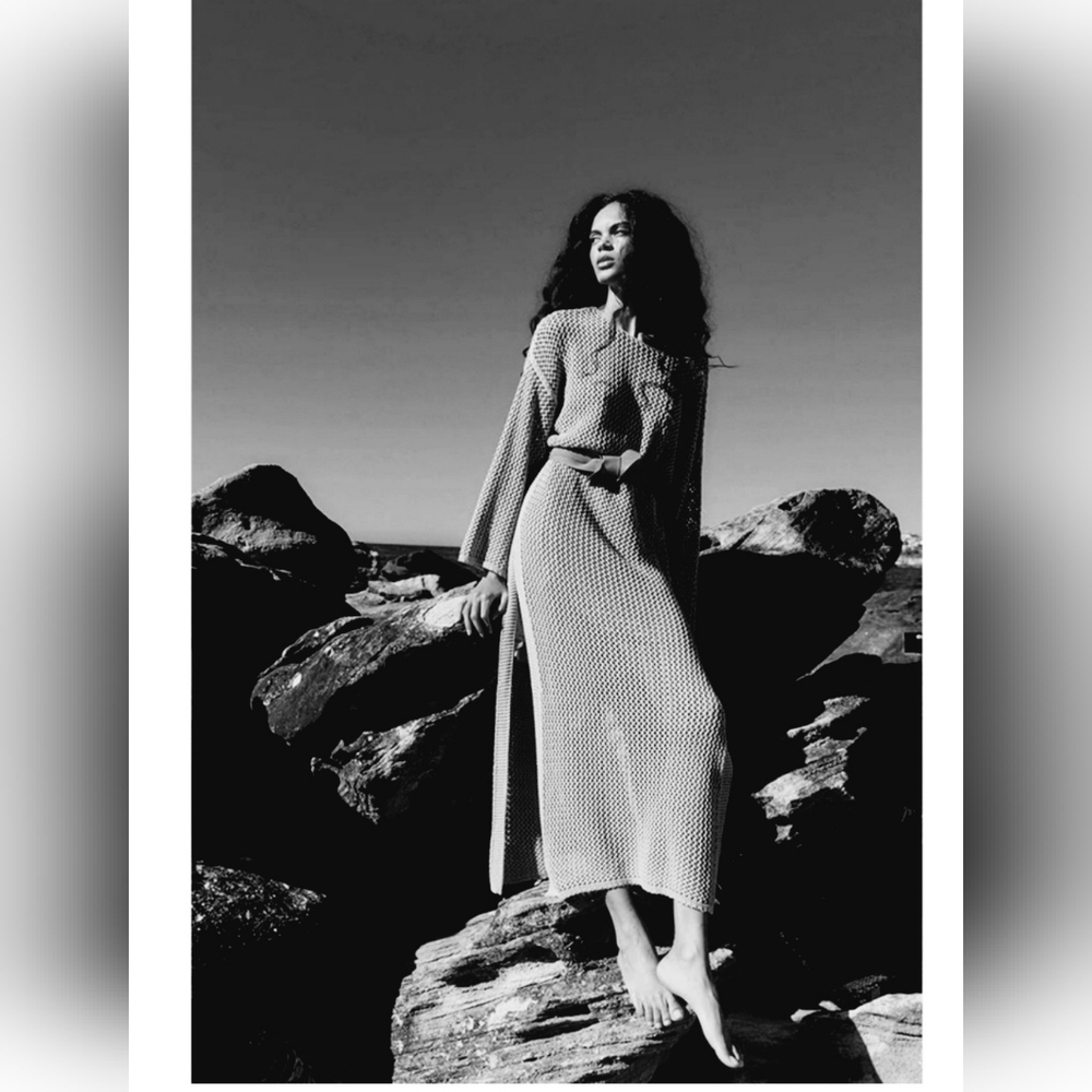 YFB Young Fabulous And Broke Santorini Crochet Orange beach Dress Sz L NEW